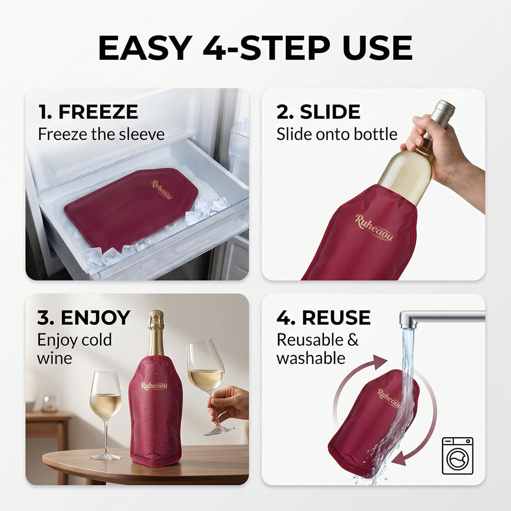 Wine Cooler Gel Sleeve Purple 2-Pack