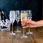 Cheers Crystal Champagne Flutes Set