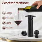 Wine Saver Vacuum Pump with 10 Stoppers