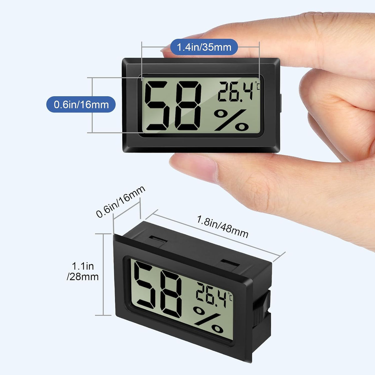 Digital Hygrometer Thermometer 5-Pack