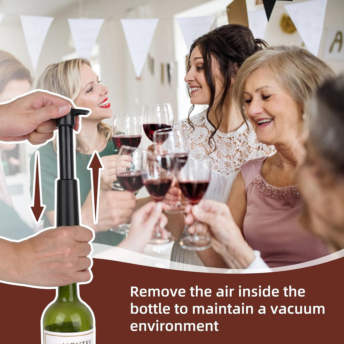 Wine Saver Vacuum Pump with 10 Stoppers