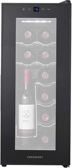 Cave à vin silencieuse 12 bouteilles thermoélectrique - vue de face porte vitrée