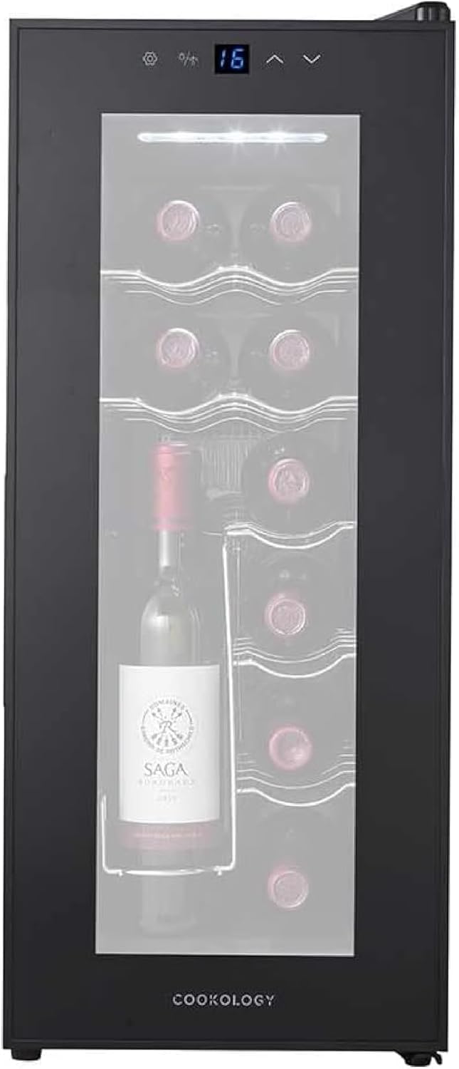 Cave à vin silencieuse 12 bouteilles thermoélectrique - vue de face porte vitrée