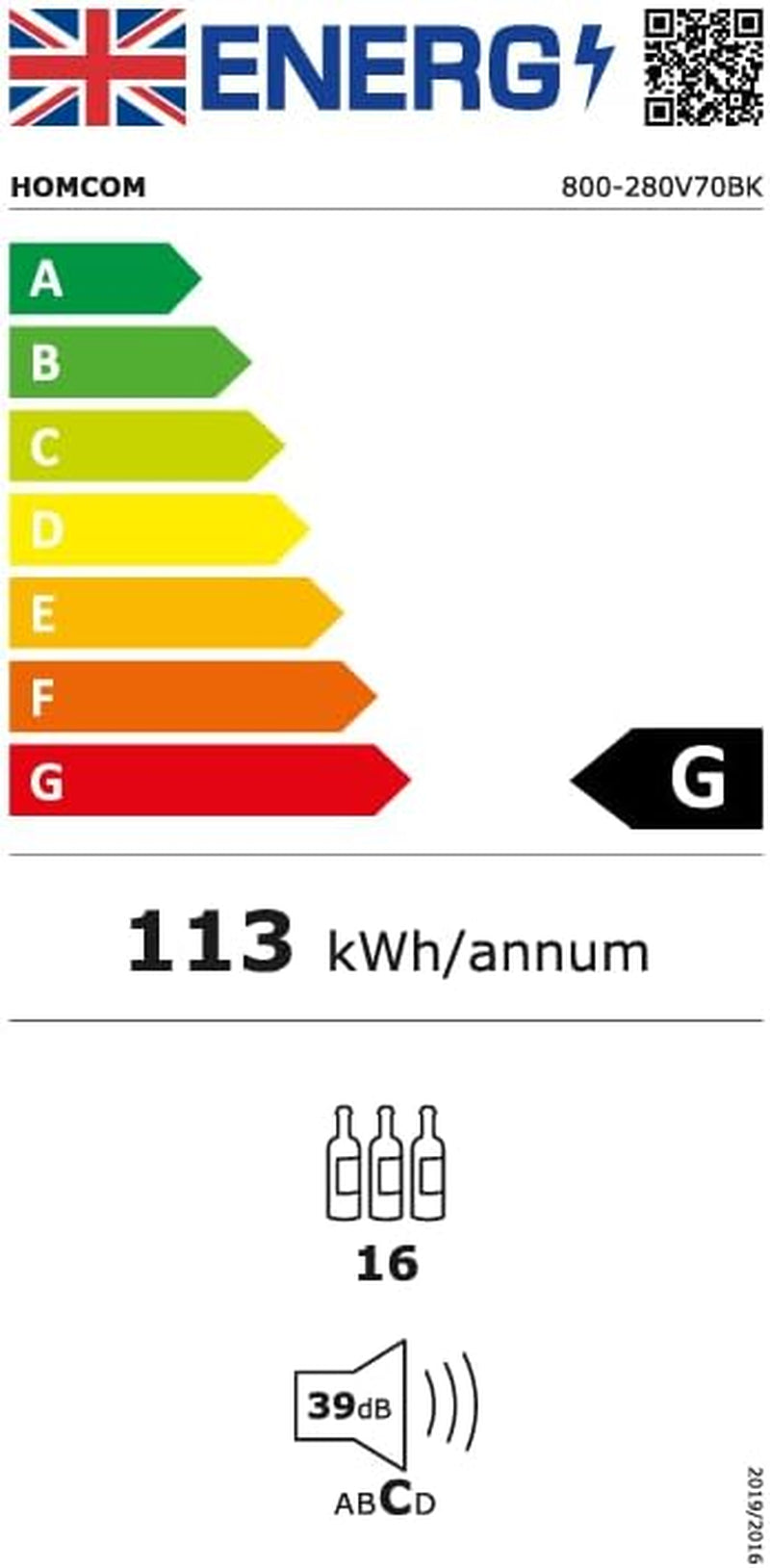 Cave à vin 16 bouteilles - éclairage intérieur allumé