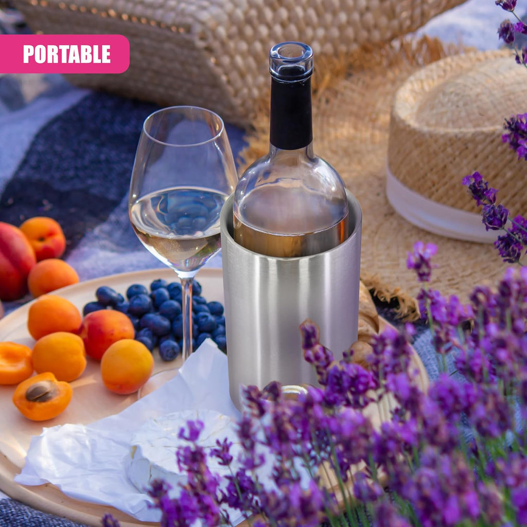 Stainless Steel Champagne Wine Cooler Double-Walled Ice Bucket