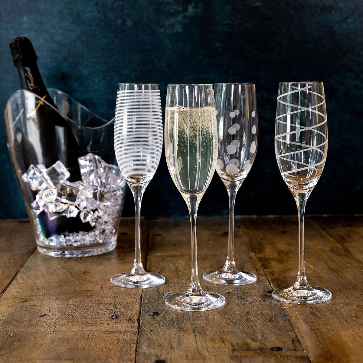 Cheers Crystal Champagne Flutes Set