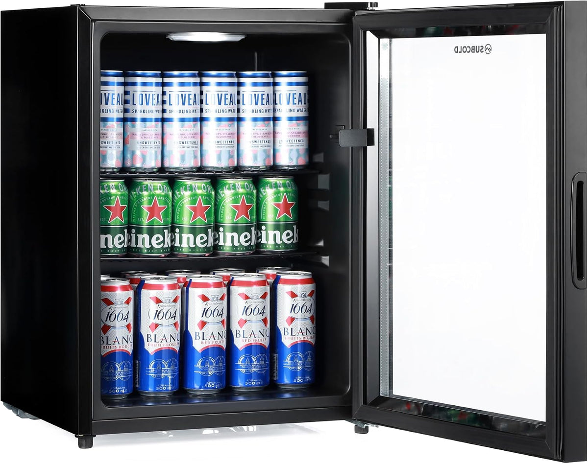 Cave60 LED Glass Door Drinks Fridge for Wine 54 Cans