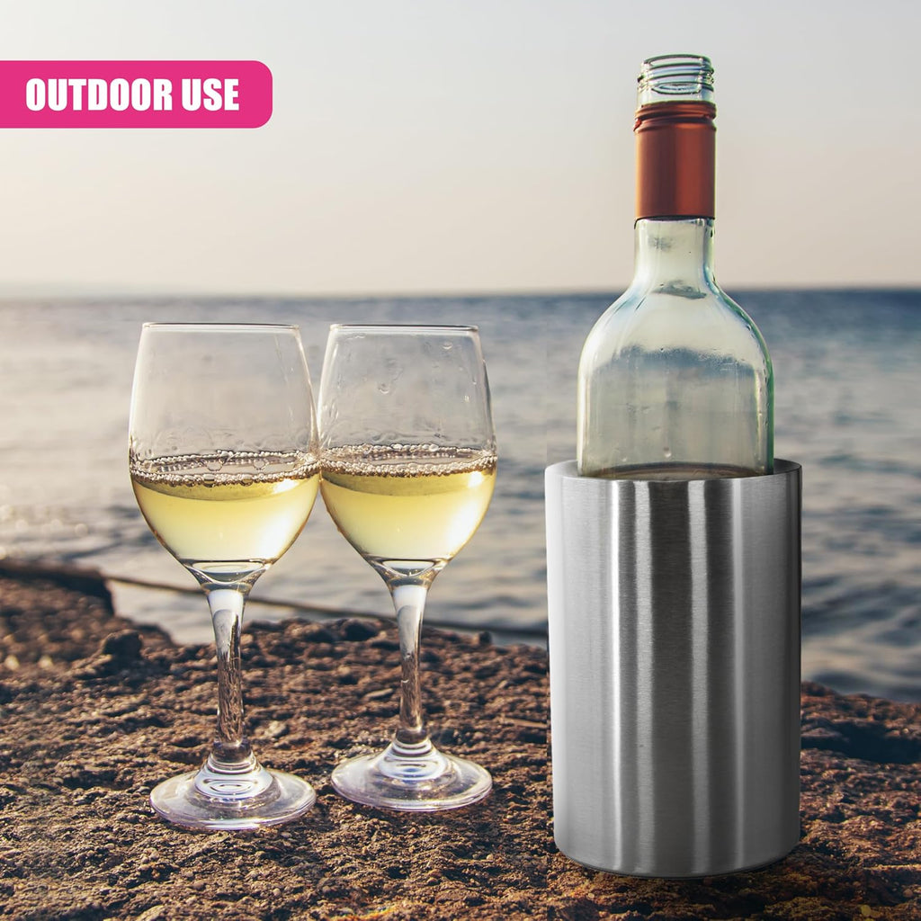 Stainless Steel Champagne Wine Cooler Double-Walled Ice Bucket