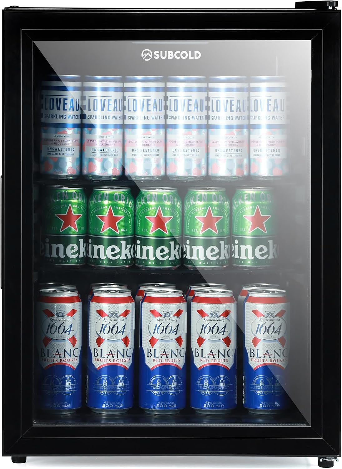 Cave60 LED Glass Door Drinks Fridge for Wine 54 Cans