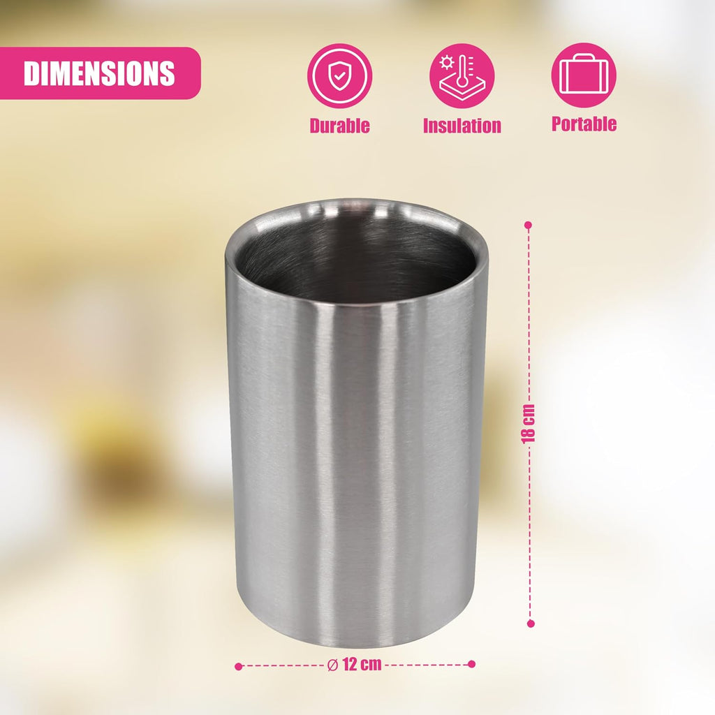 Stainless Steel Champagne Wine Cooler Double-Walled Ice Bucket