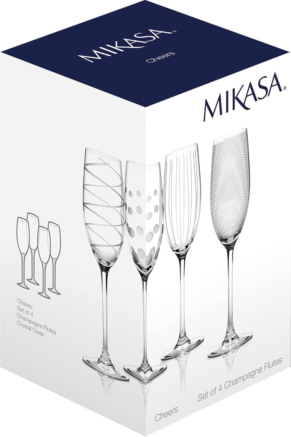 Cheers Crystal Champagne Flutes Set