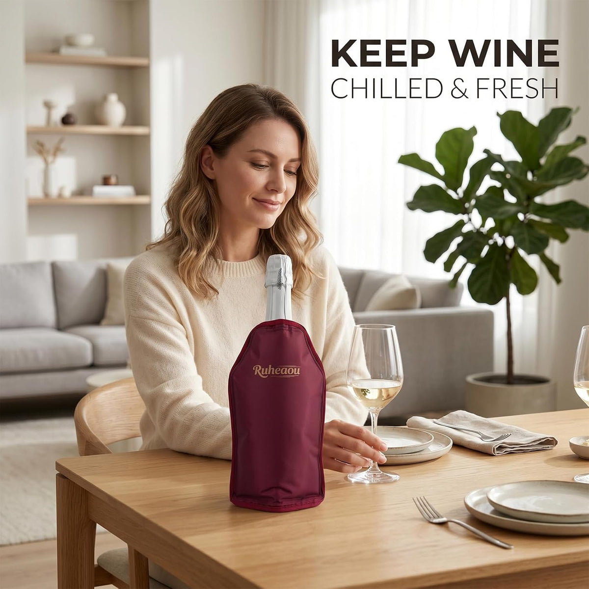 Wine Cooler Gel Sleeve Purple 2-Pack