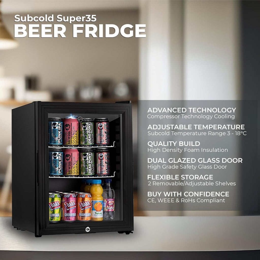 Super35 LED Mini Fridge 35L Table-Top Wine Fridge