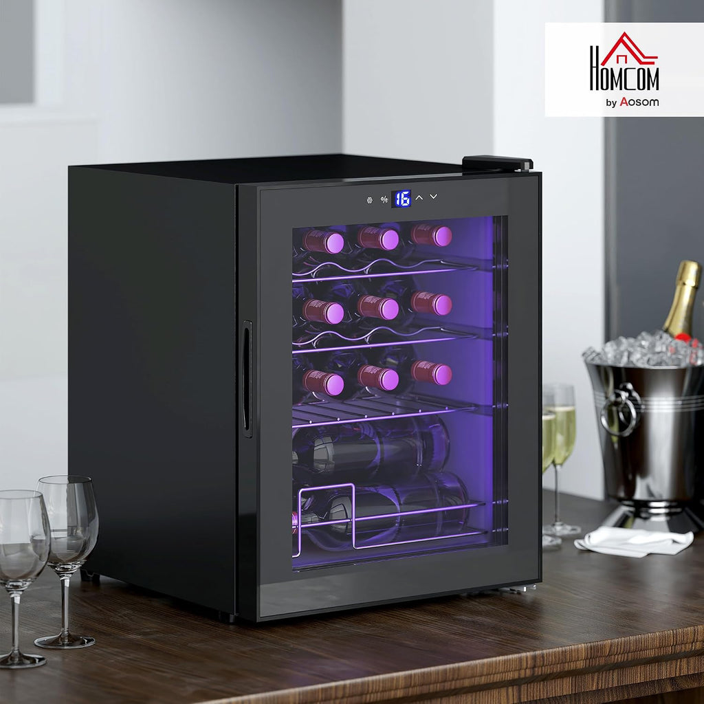 Cave à vin 16 bouteilles - intérieur avec clayettes et éclairage LED