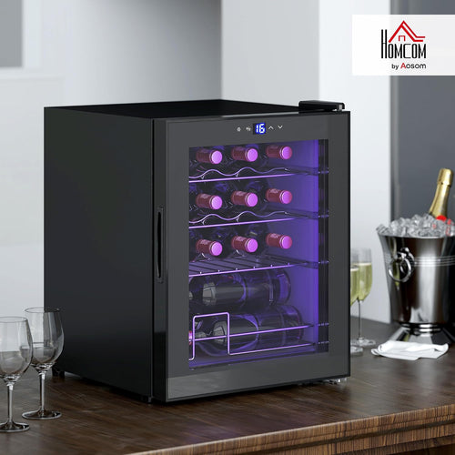 Cave à vin 16 bouteilles - intérieur avec clayettes et éclairage LED