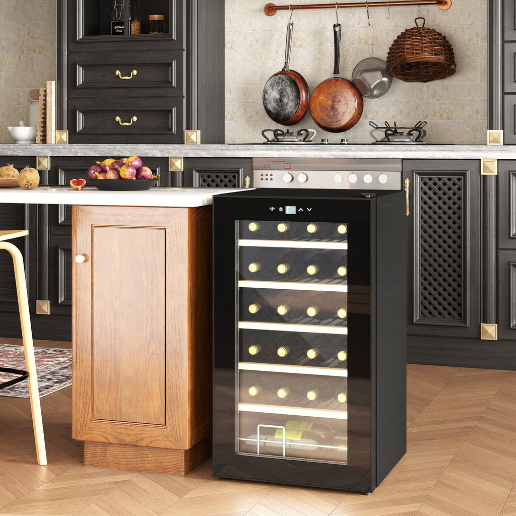 Cave à vin HOMCOM 24 bouteilles avec porte vitrée